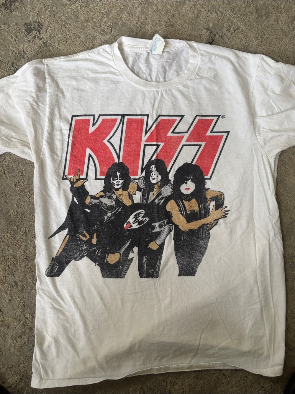 Kiss Kids Short Sleeve Tee - White with Red & Black Graphic